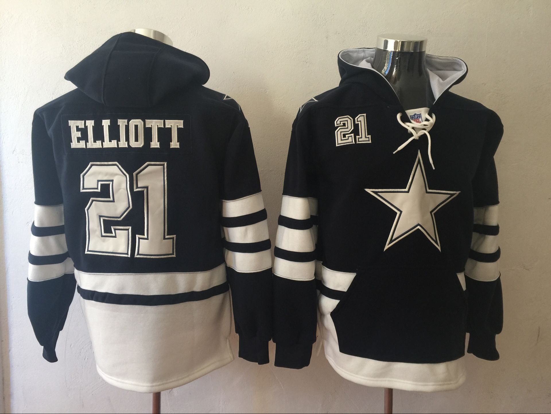 Men NFL Nike Dallas Cowboys #21 Elliott blue Sweatshirts